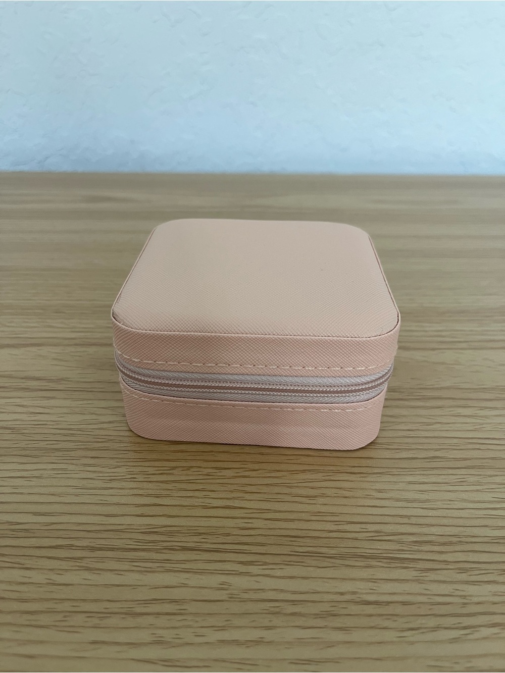 Small Pink Travel Jewelry Case Organizer Zip Storage Box Ring Earring Holder